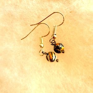 RARE BUMBLEBEE JASPER  DROPDANGLE ARTESIAN DESIGNED EARRINGS